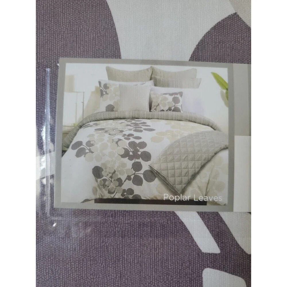 Style‎ Happy Poplar Leaves Full QueenDuvet Cover & Shams Set Brown Olive 3pcs
